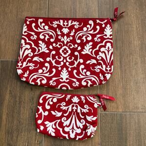 2 Piece Zippered Bags Makeup Bags Travel Bags Thirty-One NEW Red Parisian